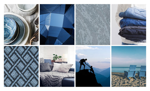 Blue color inspiration collage