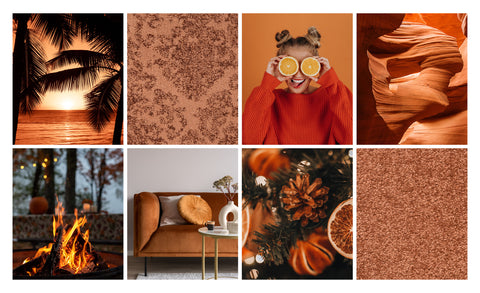 Orange color inspiration collage