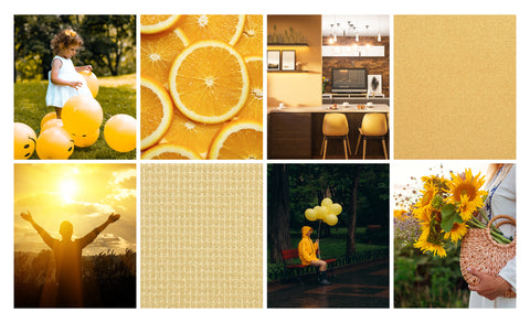 Yellow color inspiration collage